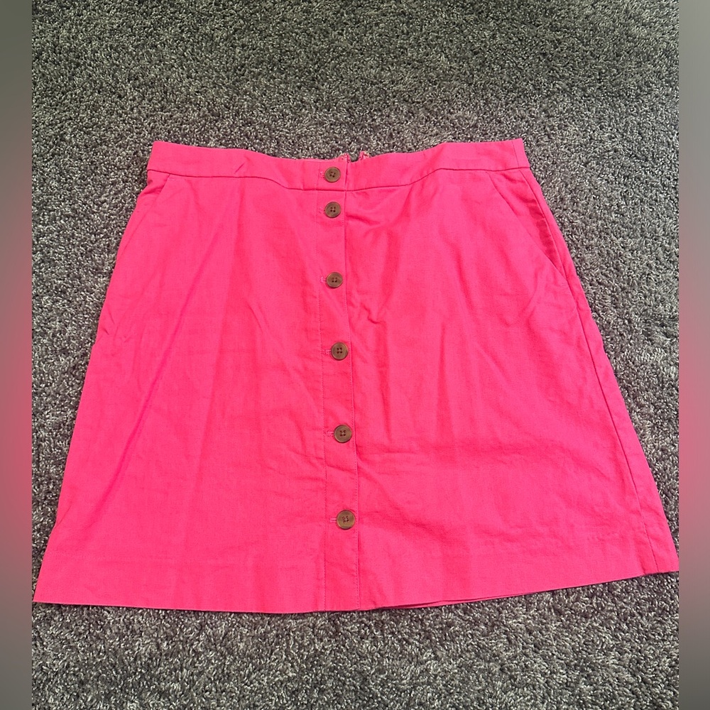 Jcrew Linen Button Skirt